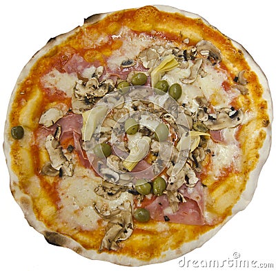 Pizza Quattro Stagioni Stock Photo