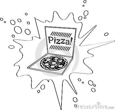 Pizza is ready Vector Illustration