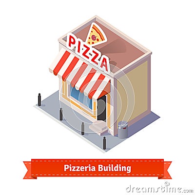 Pizza restaurant and shop building Vector Illustration