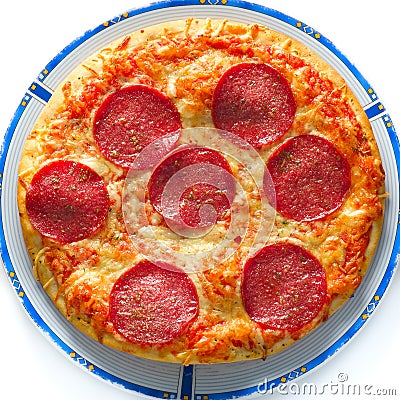 Pizza salami Stock Photo