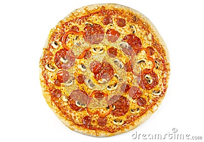Pizza Salami Stock Photo