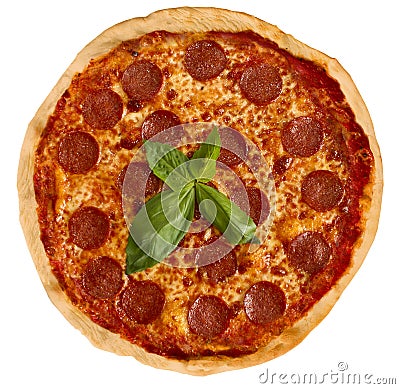 Pizza salami Stock Photo