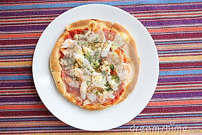 Pizza seafood Stock Photo