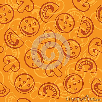 Pizza Seamless Background Vector Illustration