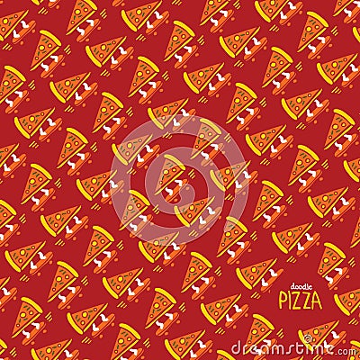 Pizza skateboard pattern concept Vector Illustration