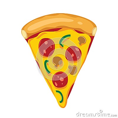 Pizza Slice from above cartoon illustration Vector Illustration