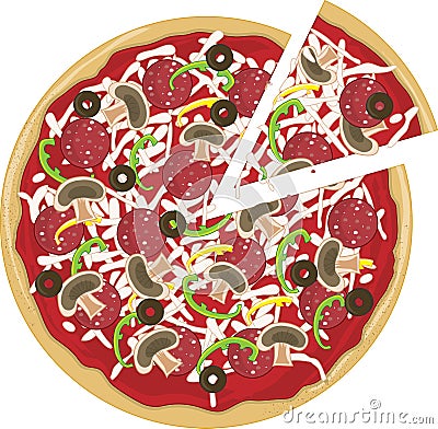 Pizza Slice Apart Vector Illustration