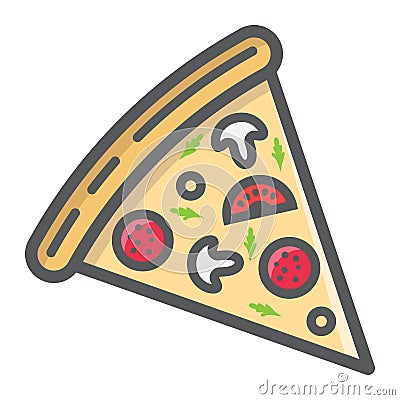 Pizza slice filled outline icon, food and drink Vector Illustration