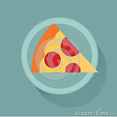 Pizza slice icon vector illustration Concept Vector Illustration