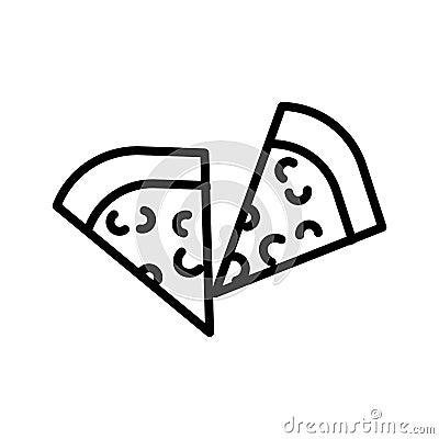 Pizza slice icon vector sign and symbol isolated on white background, Pizza slice logo concept Vector Illustration