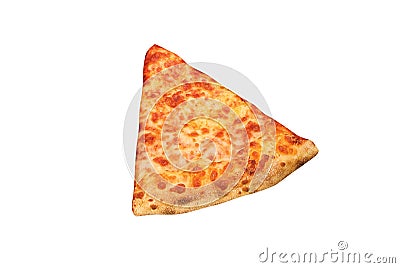 Pizza slice isolated on white Stock Photo