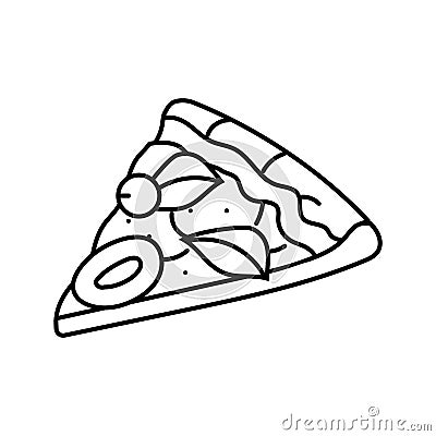 pizza slice italian cuisine line icon vector illustration Vector Illustration