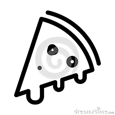 Pizza slice line vector icon which can easily modify or edit Vector Illustration