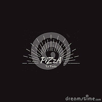 Pizza Slice for Vintage Rustic Retro Vintage Pizzeria Restaurant Bar Bistro applied for fast food logo design inspiration. Vector Illustration