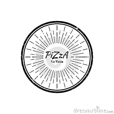 Pizza Slice for Vintage Rustic Retro Vintage Pizzeria Restaurant Bar Bistro logo design Vector Illustration