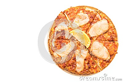 Pizza smoked salmon Stock Photo