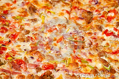 Pizza toppings background Stock Photo