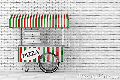 Pizza Trolley Cart. 3d Rendering Stock Photo