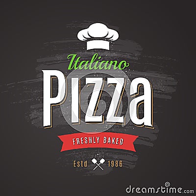 Pizza Vector Emblem Vector Illustration