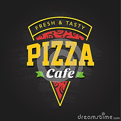 Pizza Vector Emblem Vector Illustration