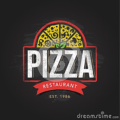 Pizza Vector Emblem Vector Illustration