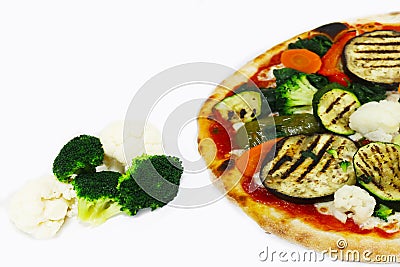 Pizza vegetables isolated,restaurant italian food Stock Photo