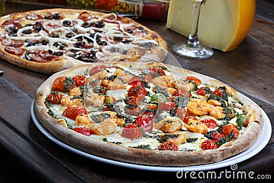 Pizzas big size Stock Photo