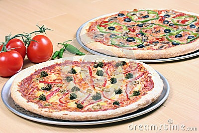 Pizzas combos Stock Photo