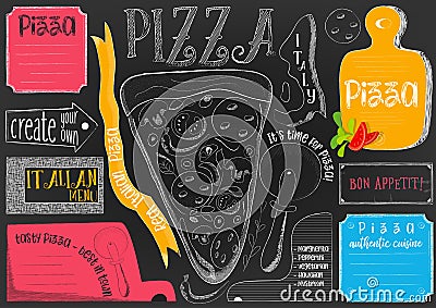 Placemat for Pizzeria Vector Illustration