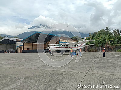 aircraft caravan PK-HVH is ready Papuan indonesia Taxi Editorial Stock Photo