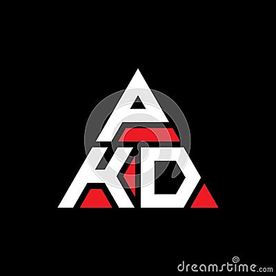 PKD triangle letter logo design with triangle shape. PKD triangle logo design monogram. PKD triangle vector logo template with red Vector Illustration