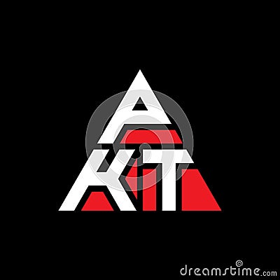 PKT triangle letter logo design with triangle shape. PKT triangle logo design monogram. PKT triangle vector logo template with red Vector Illustration
