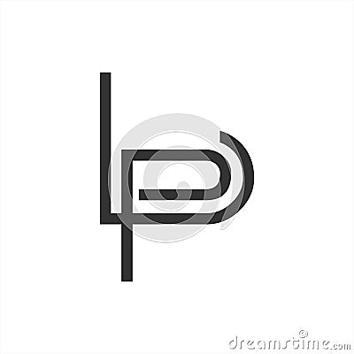 PL, LP initials line art geometric company logo Vector Illustration