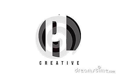 PL P L White Letter Logo Design with Circle Background. Vector Illustration