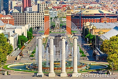 Placa Espanya in Barcelona, Catalonia, Spain Stock Photo