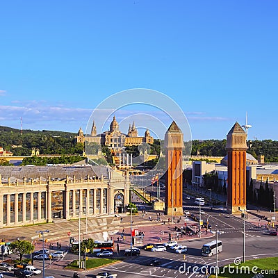 Placa Espanya in Barcelona Editorial Stock Photo