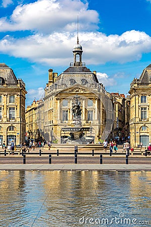 Place de la Bourse in Bordeaux Editorial Stock Photo