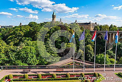 Place de la Constitution in Luxembourg Stock Photo