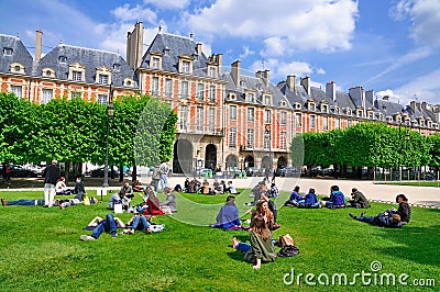 Place des Vosges, Paris Editorial Stock Photo