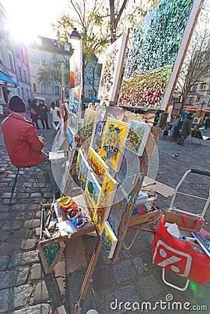 Place du Tertre Editorial Stock Photo