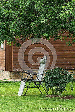 A place for individual recreation during the coronavirus pandemic on the territory of a private cottage Stock Photo