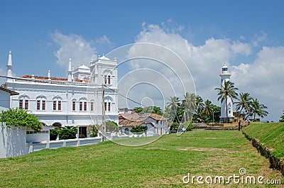 Place of interest Galle fort in Sri Lanka the Beacon on a bastion Utrecht and church Editorial Stock Photo