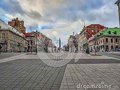 Place Jacques-Cartier Old Montreal Editorial Stock Photo