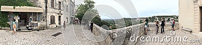 Place Louis Jou panorama, Les Baux-de-Provence, France Editorial Stock Photo