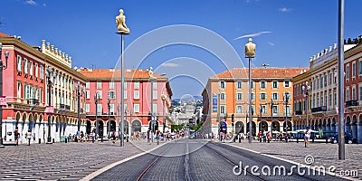 Place Massena in the city of Nice Editorial Stock Photo