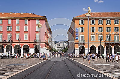 Place Massena, Nice, French riviera Editorial Stock Photo