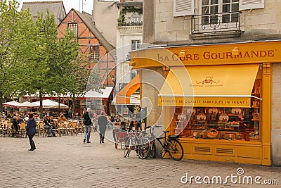 Place Plumereau. Tours. France Editorial Stock Photo