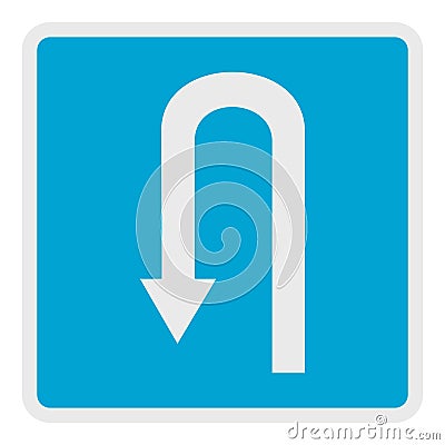 Place for reversal icon, flat style. Cartoon Illustration