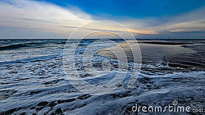 Dhanushkodi beach - union of Bay of Bengal and Indian Ocean, Rameshwaram, Tamilnadu, India. Stock Photo