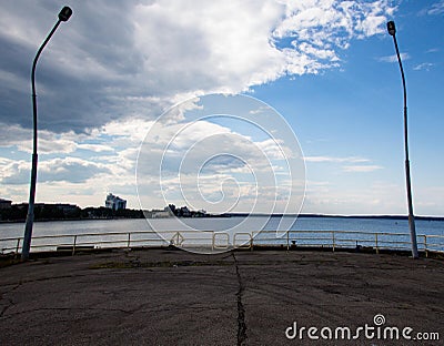 Place of stopping of ships for landing and disembarkation of passengers. Stock Photo